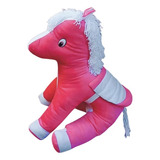 Cavalo De Pelúcia Assento De Brinquedo Grande Infantil -rosa