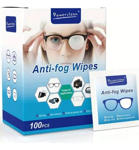 Paños Antiempañante Anti Fog Wipe Lentes Pack De 100
