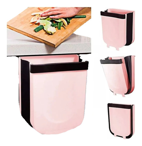 Cesto Basura Canasto Plegable Portatil Mesada Puerta Cocina