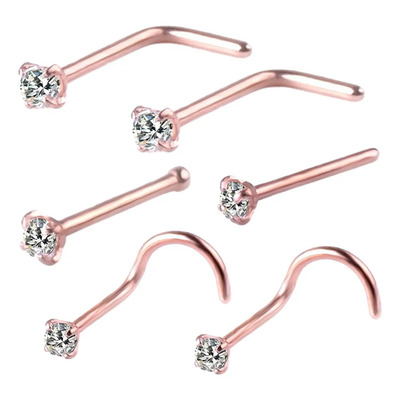 6 Piezas Pendientes De Nariz Anillos De Nariz Oro Rosa . | Envío gratis