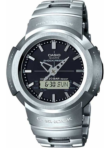 Relógio Casio G-shock Awm-500d-1adr Revival Cor Da Correia Prateado Cor Do Bisel Prateado Cor Do Fundo Preto