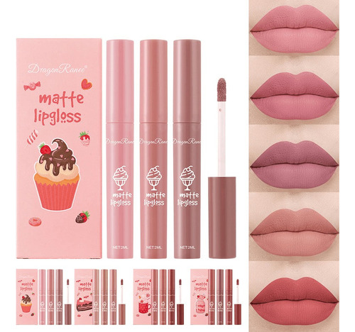 Set X 3 Labiales Líquido Mate Nudes Dragon Ranee