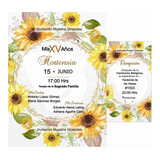 10 Invitaciones Girasoles Economica+pase+sobre+sello