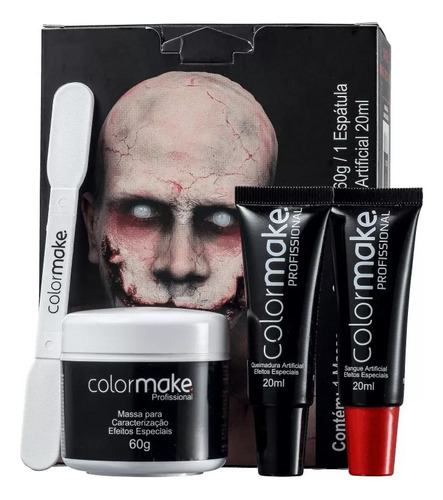 Kit Maquiagem Ferida Falsa Assustadora Sangue Halloween