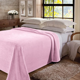 Cobertor Coberta Manta Casal Soft Touch Veluda Antialérgica Cor Rosa-claro