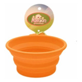 Plato Plegable Silicona Simple Naranja Para Perro M Mascan Color Naranjo