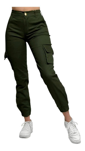 Jogger Cargo Mujer Gabardina Stretch 