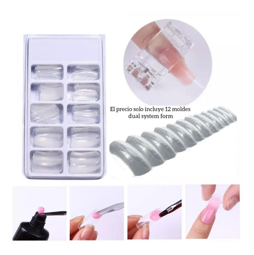 12 Dual System Form. Moldes Para Uñas Polygel Reutilizables