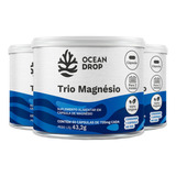 Kit 3 Trio Magnésio 180 Cápsulas Ocean Drop 180 Porções