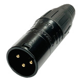 Conector Xlr 3 Pin Macho Linea Negro Oro Nc3mxx Seetronic