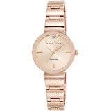 Reloj Mujer Anne Klein Con Diamante 28 Mm Ak/2434rgrg Color De La Correa Rosa Dorado Color Del Bisel Rosa Dorado Color Del Fondo Rosa Dorado