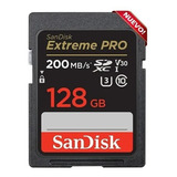 Tarjeta Sd 128gb Extreme Pro 200 Mb/seg Sandisk 4k Uhs-i U3