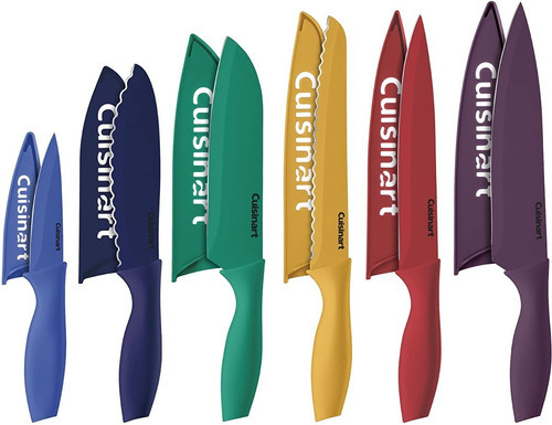 Set 6 Cuchillos Cuisinart Acero Inoxidable De Colores +funda Color Morado