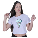 Cropped Blusinha Algodão Lula Molusco Bob Esponja T-shirt