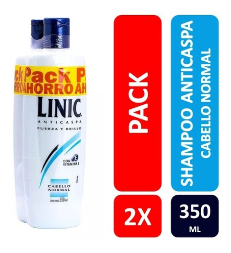  Pack X 2 Shampoo Linic Anticaspa Cabello Normal 350 Ml C/u