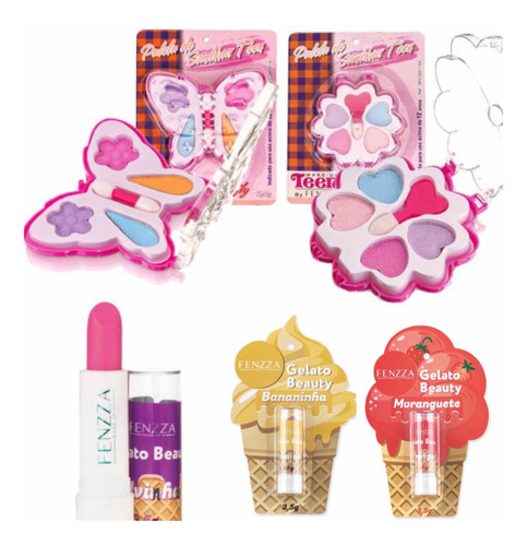 12 Kit De Maquiagem Infantil Teen  E  12 Batom Gelato Beauty