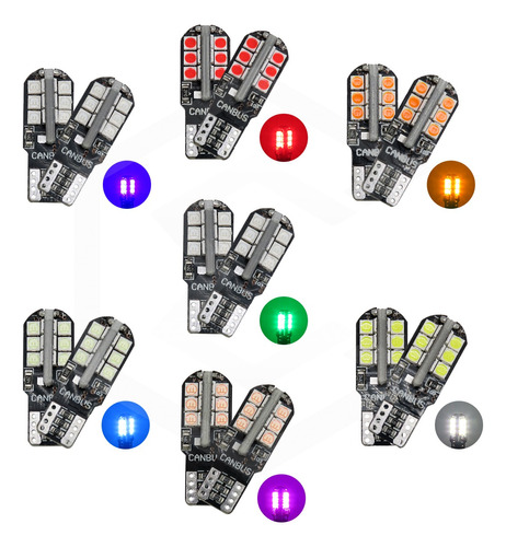 Par De Focos Pellizco T10 24 Leds Canbus 3030 Alta Potencia