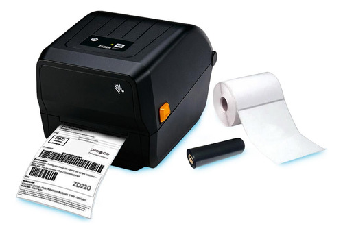 Kit Impressora Zebra Zd220 ( Gc420t ) + Ribbon + Etiquetas