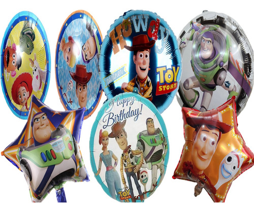 Balão Metalizado Toy Story De 45cm ( 8 Unidades)+ Varetas
