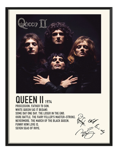 Cuadro Queen Music Album Tracklist Exitos Queen Ii