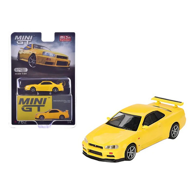 Nissan Skyline GT-R R34 V-Spec Amarillo 1:64 Mini GT TSM Model Coleccionable | Meses sin interés