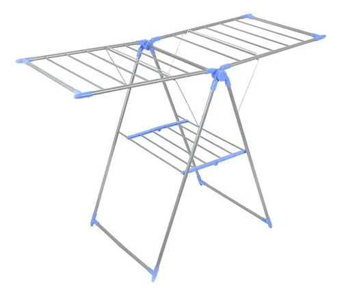 Varal De Chão Grande De Roupas Com Abas Dobrável Cor Azul