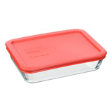 Contenedor De Vidrio Rectangular Pyrex Lg981463 750cc Con Tapa Roja