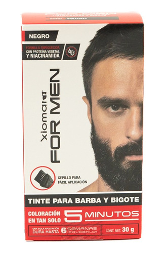 2 Pzs Xiomara Tinte Permanente Barba Y Bigote Negro