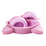 Fone Headset Kitty Ear - Orelha De Gato Rosa Com Microfone