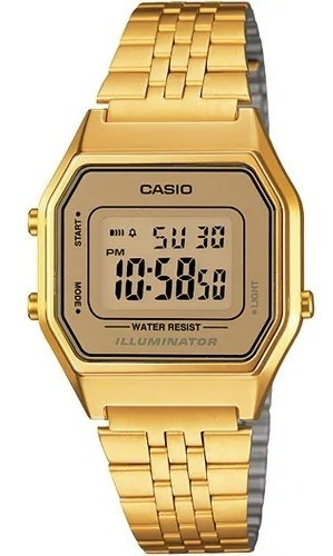 Reloj Casio Vintage Dorado Unisex Acero La-680wga-9d