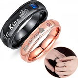 Par Anillos De Promesa King & Queen Novios Y Parejas