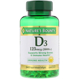 Vitamina D3 Nature's Bounty 125 Mcg 240 Softgels Sabor N/a