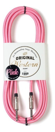 Cable Plug Western Textil Rosa Pink 3 Mts P/ Instrumentos