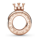 Pandora Charm Corona Logotipo Recubrimiento Oro Rosa 14k