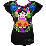 Blusa Artesanal Bordada Muñequita Maria Altos De Chiapas