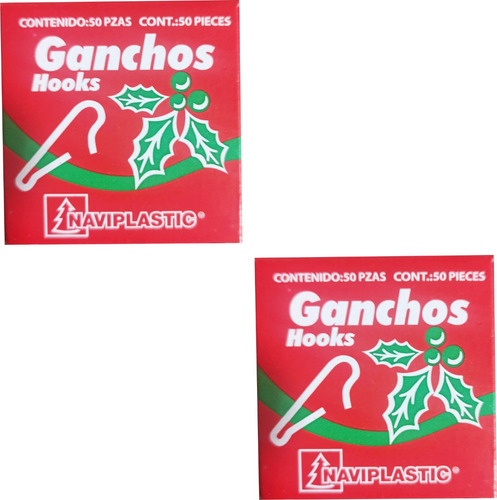 Ganchos Para Esferas Y  Adornos Navideños 2 Cajas De 50 Pz