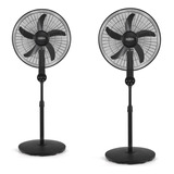 Paquete De 2 Ventiladores Pedestal Omnibreeze Control Remoto Cantidad De Aspas 5 Estructura Negro Aspas Negro Diámetro 45   Frecuencia 0 Material De Las Aspas Plástico