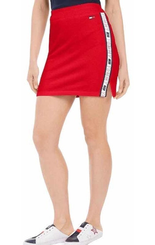 Tommy Hilfiger Logo Mini Skirt Scarle, Minifalda P/dama