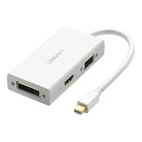 Adaptador Ugreen 3 En 1 Mini Display Port A Hdmi 4k Dvi Vga Color Blanco