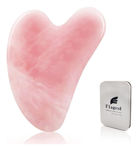 Gua Sha - Herramienta De Masaje De Cuarzo Rosa, Herramienta