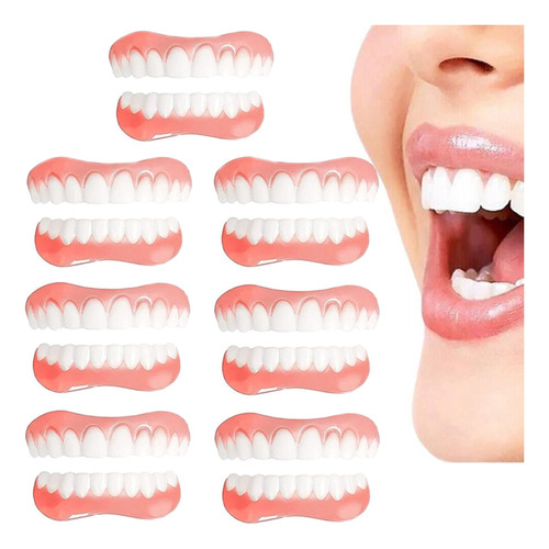 Conjunto De Prótese De Silicone Portátil De 7 Unidades, Smil