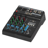 Mezcladora Audio Profesional 4 Canales Con Usb Y Bluetooth