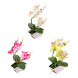 3 Flores Artificiales De Orquídea Bonsai, Interior