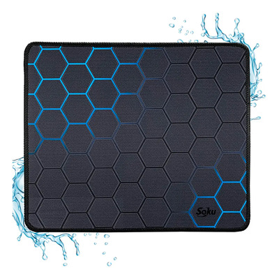 Soku Tapete Gamer Raton Extreme Sports Antideslizante Grueso Impermeable Hexagonos Negro-Azul | Envío gratis