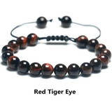 Pulsera Piedra Natural  Red Tiger Eye Ajustable 