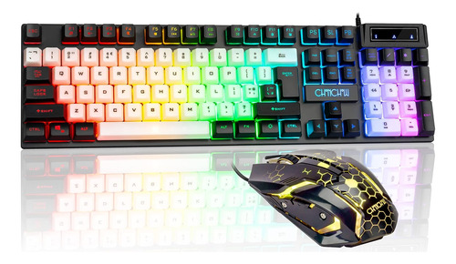 Teclado Y Mouse Alambrico Para Gamers Rgb