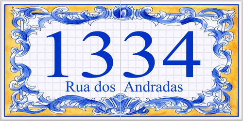 Azulejo Português Numero Casa 15 X 30 Cm Melhor Preço Do Ml