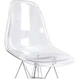 Silla Eiffel Base Cromada Acrílico Transparente Comedor 