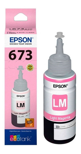 Tinta Epson T673 Light Magenta Original L805 L810 L850 L1800