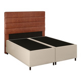 Cabeceira Base Cama Box Casal Queen 158 Hit Corano Bge/camel